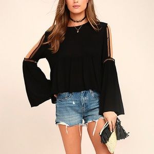 JOIN THE FESTIVITIES BLACK EMBROIDERED LONG SLEEVE